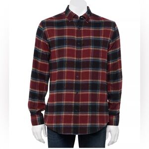 Men's Croft & Barrow Regular Plaid Soft Cotton Flannel Button Shirt Medium